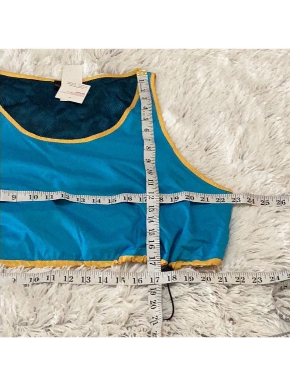 PSK Collective Blue Gold Colorblock Scoopneck Bra Top Drawstring Hem XXL NWT - Picture 6 of 14